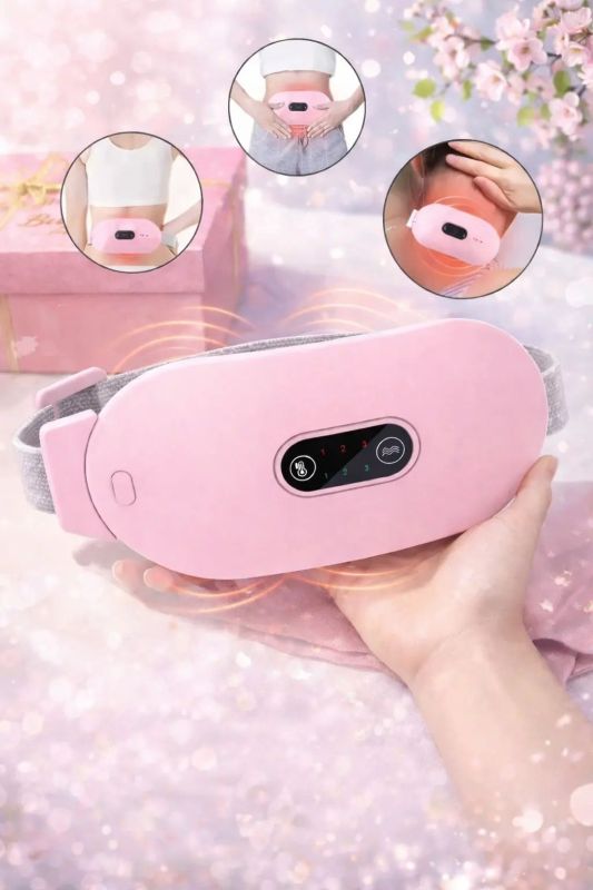 Портативна грілка-масажер при спазмах менструації та менструальних болях з 3 рівнями тепла та 4 масажних режими для зняття болю