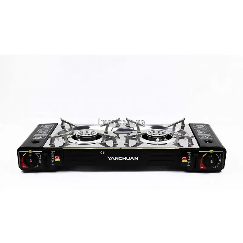 Портативна газова туристична плита на 2 конфорки