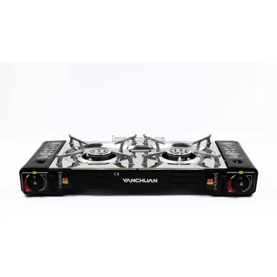 Портативна газова туристична плита на 2 конфорки