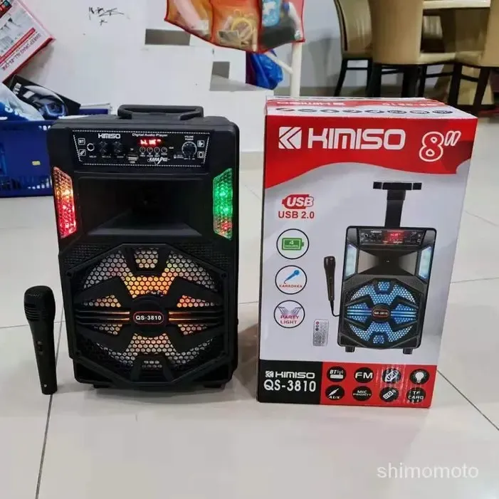 Портативна колонка з мікрофоном Kimiso QS-3810 Bluetooth для караоке пультом