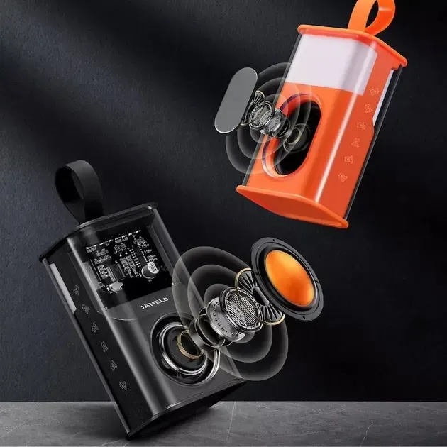 Портативна колонка SPS A036 з прозорим корпусом та RGB підсвічуванням