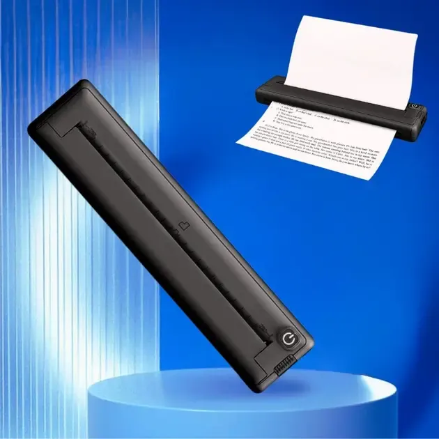 Портативний акумуляторний термопринтер M15 для друку на термопапері А4, бездротовий, Bluetooth/USB, чорний