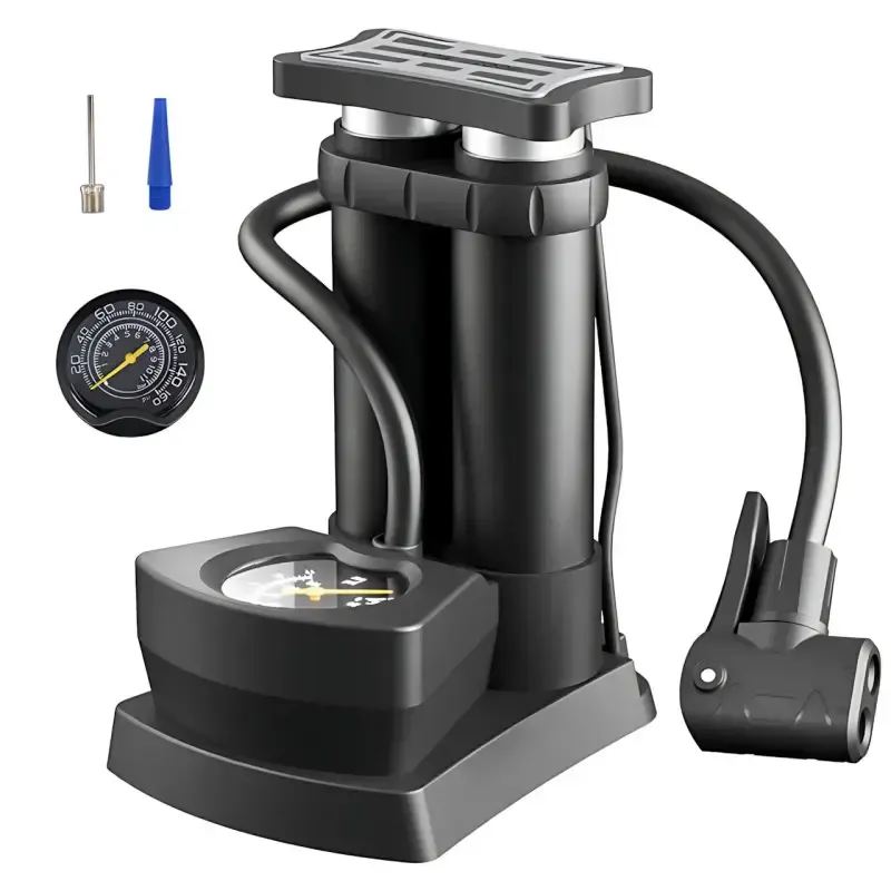 Портативний ножний насос з манометром Air pump AND 521-2414 Двоциліндровий насос