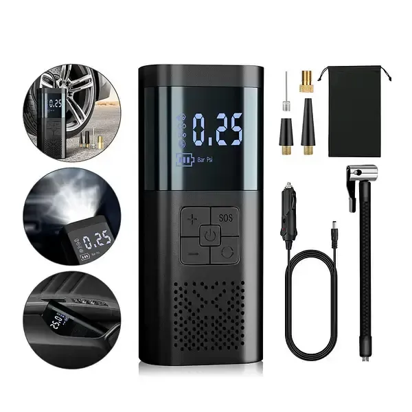 Портативний автомобільний повітряний компресор Vc-027, що перезаряджається