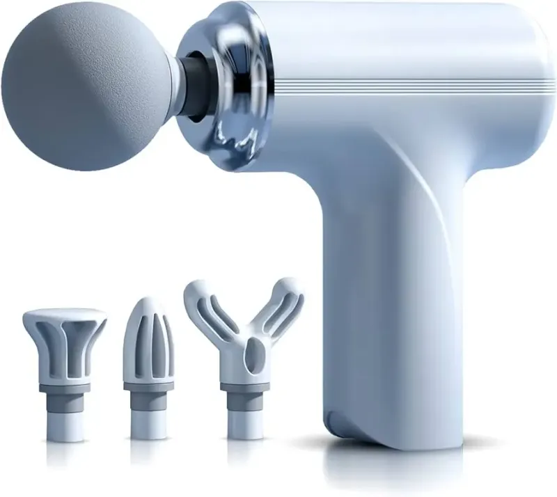 Портативний перкусійний масажер 6 швидкостей 4 насадки mini Massage Gun MG-203 для тіла