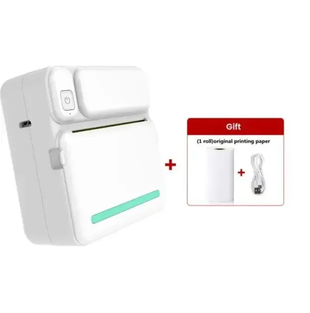Портативний термопринтер з Bluetooth + рулон термопаперу, C19 / Міні принтер для друку
