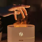 Портативний зволожувач повітря аромадифузор електричний для дому ультразвуковий Kinscoter DQ-701 з ефектом полум'я білий