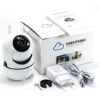 Поворотна IP камера QC011 бездротова WiFi для відеоспостереження зі звуком та нічним баченням