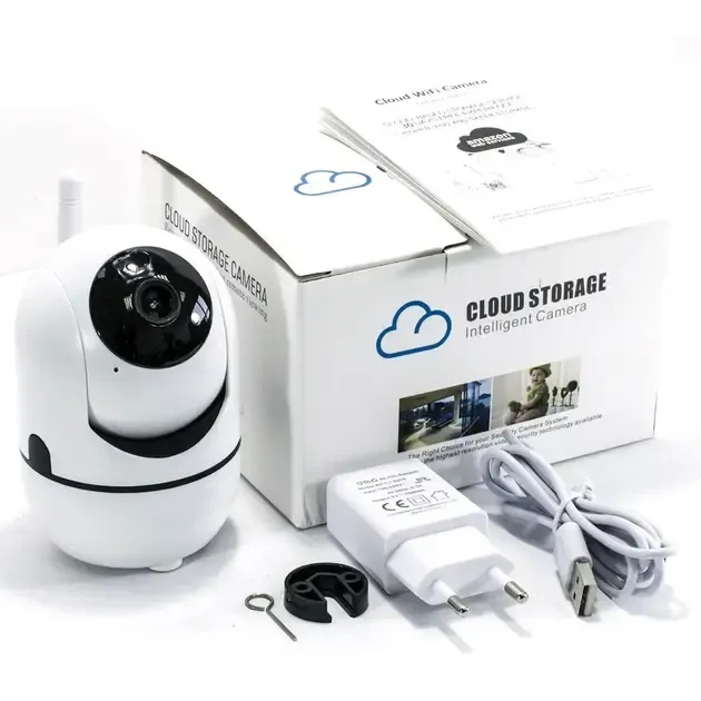 Поворотна IP камера QC011 бездротова WiFi для відеоспостереження зі звуком та нічним баченням