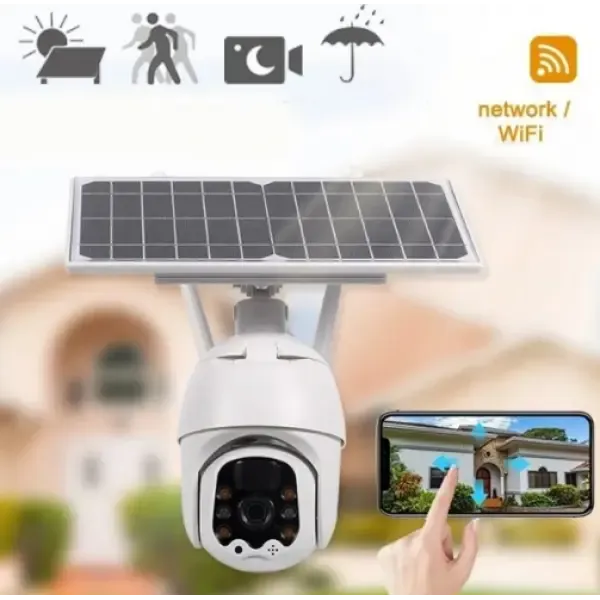 Поворотна вулична IP Solar камера PTZ відеоспостереження із сонячною панеллю