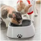 Поїлка непроливайка для собак та кішок з плаваючим диском Миска антипроливайка для води MAGIC BOWL Біла 1,5л