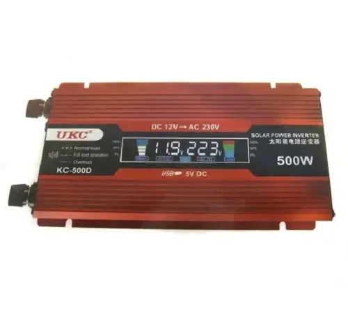 Перетворювач напруги для авто 12V-220V 500W з LCD дисплеєм