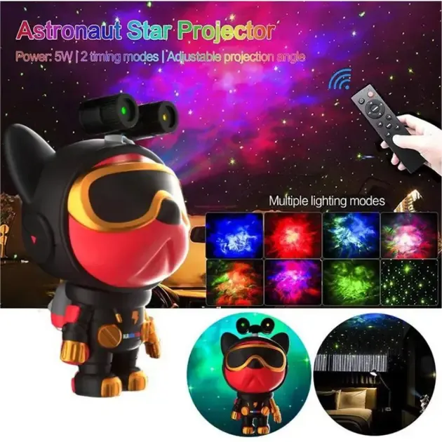 Проектор зоряного неба у вигляді собаки Nebula Dog Projector із 2 лазерами з пультом від USB