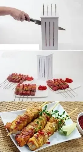 Пристрій для швидкого нанизування шашлику brochette express | шпажки для шашлику