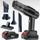 Автомобільний пилосос потужний бездротовий акумуляторний, 4 насадок