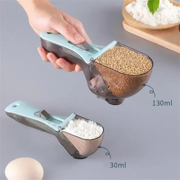 Регульовані пластикові мірні ложки 2 штуки Adjustable measuring spoon
