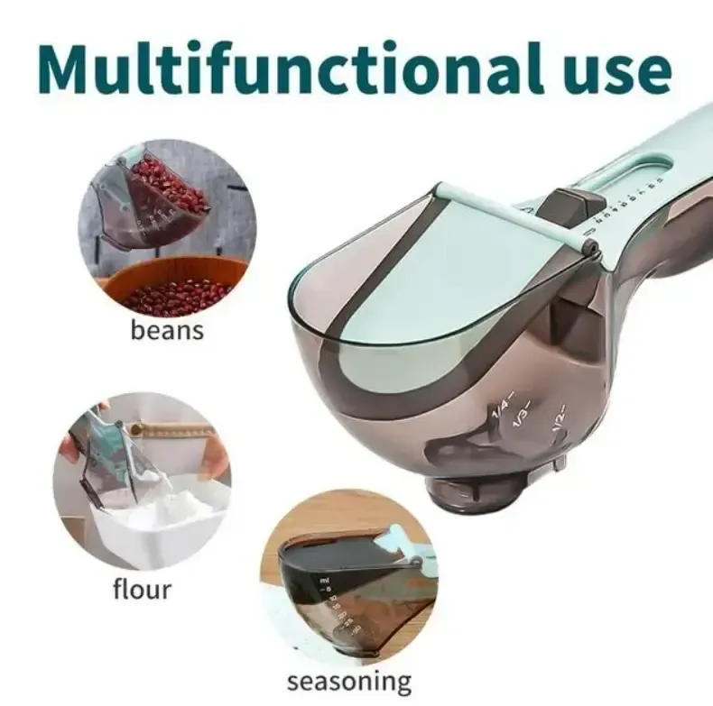 Регульовані пластикові мірні ложки 2 штуки Adjustable measuring spoon