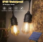 Ретро гірлянда на потужній сонячній батареї 5 м 15 лампочок Bulbs