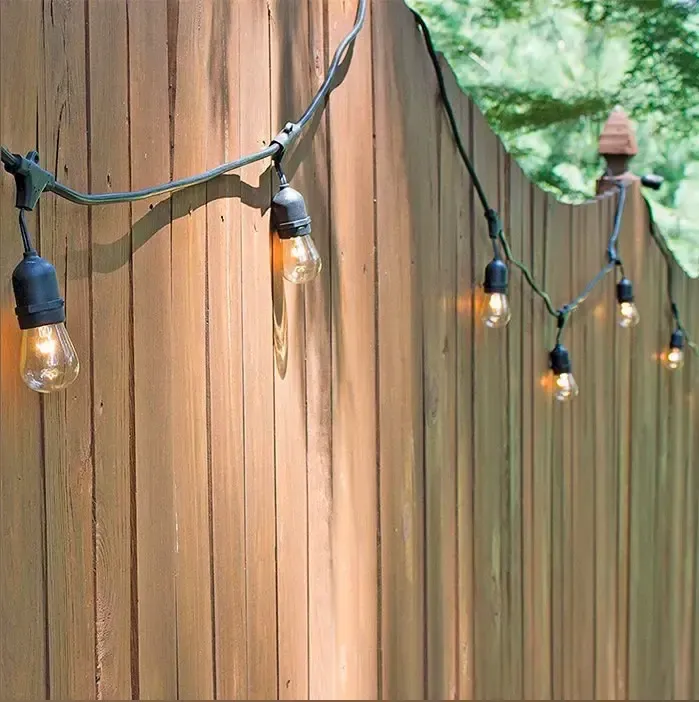 Ретро гірлянда на потужній сонячній батареї 5 м 15 лампочок Bulbs