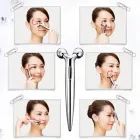 Роликовий ручний масажер для обличчя з 3D кульками LBJ-116B 3D Massager Сріблястий