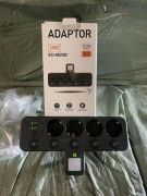 Розетка 9-в-1 європейського стилю з вимикачем, зарядним пристроєм USB та вогнестійкою/вибухозахищеною конструкцією для кухні, вітальні, спальні, офісу, 4 порти з USB