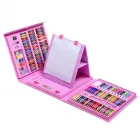 Рожевий Набір для малювання у валізі з мольбертом 208 предметів