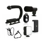 Ручка стабілізатор AY-49U для відеокамер фотоапаратів Uподібний кронштейн для телефону з спалахом мікрофоном