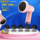 Ручний м'язовий акумуляторний масажер Fascial Gun Vibro Head розслаблюючий масажний антицелюлітний пістолет, 5 насадок