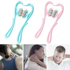 Ручний роликовий масажер для шиї Neck Stretcher з рельєфними роликами, що обертаються 360°