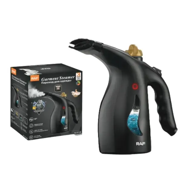 Ручний вертикальний відпарювач RAF R-1313B  для одягу з мірною чашею для води на 1000 Вт