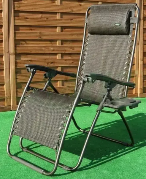 Садове Крісло Шезлонг до 120 кг Складаний Шезлонг для Дачі Zero Gravity XXL
