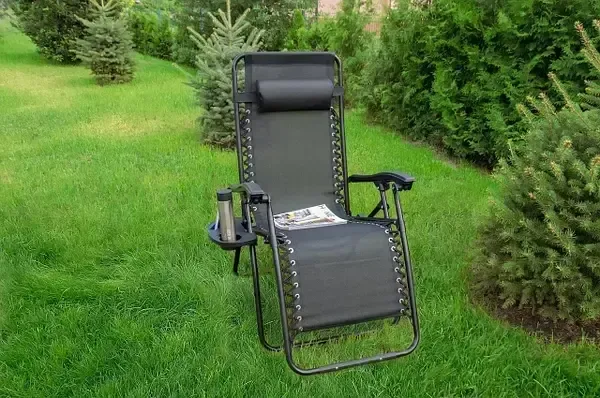 Садове Крісло Шезлонг до 120 кг Складаний Шезлонг для Дачі Zero Gravity XXL