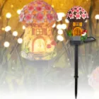 Садовий ліхтар 43 см у ґрунті у вигляді гриба із сонячною панеллю Казковий будиночок