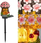 Садовий ліхтар 43 см у ґрунті у вигляді гриба із сонячною панеллю Казковий будиночок