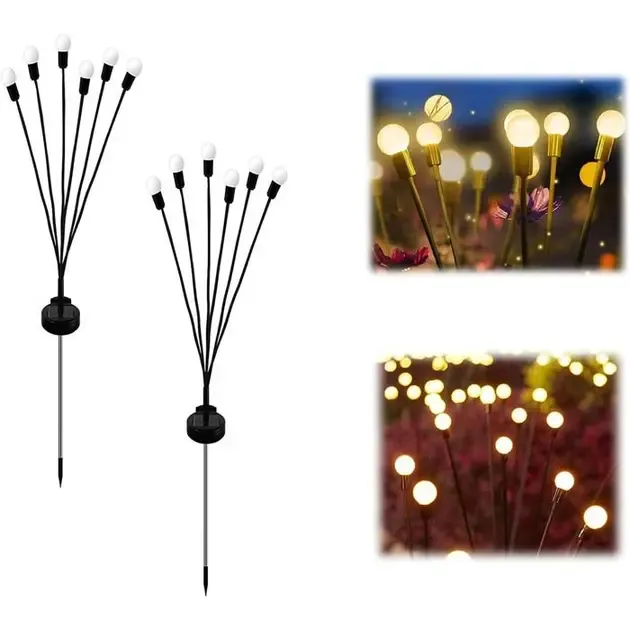 Садовий світлодіодний світильник на сонячній батареї - Світлячок (2шт набір)