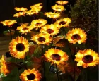 Садовий світильник на сонячній батареї Соняшник, 75 см, Теплий білий / Газовий світлодіодний ліхтар