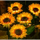 Садовий світильник на сонячній батареї Соняшник, 75 см, Теплий білий / Газовий світлодіодний ліхтар