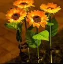 Садовий світильник на сонячній батареї Соняшник, 75 см, Теплий білий / Газовий світлодіодний ліхтар