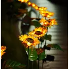 Садовий світильник на сонячній батареї Соняшник, 75 см, Теплий білий / Газовий світлодіодний ліхтар