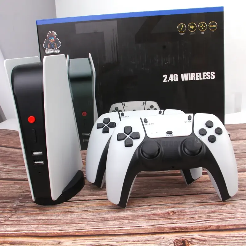 Ігрова приставка Бездротова телевізійна ігрова консоль HappyJoe White M5, 64 ГБ, 15000+ ігор, підтримка PS1/MAME/GBA