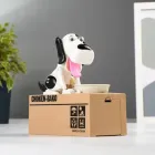 Собака поїдає монети скарбничка Choken-Bako , Чорно-білий