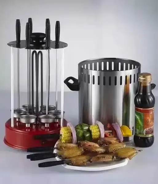 Шашличниця Zepline ZP065 електрична барбекюшниця на 6 шампурів вертикальний гриль