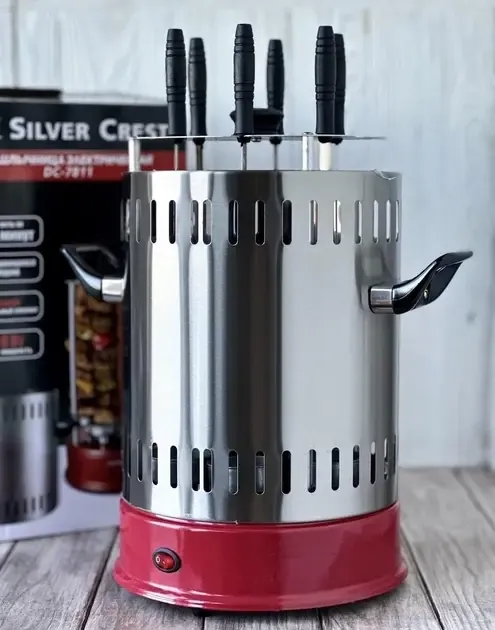 Шашличниця Zepline ZP065 електрична барбекюшниця на 6 шампурів вертикальний гриль