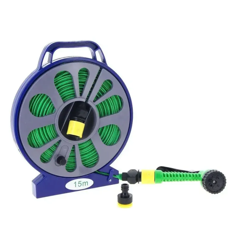 Шланг 15-метровий поливальний з котушкою та розпилювачем BB-4302 | Поливальний набір