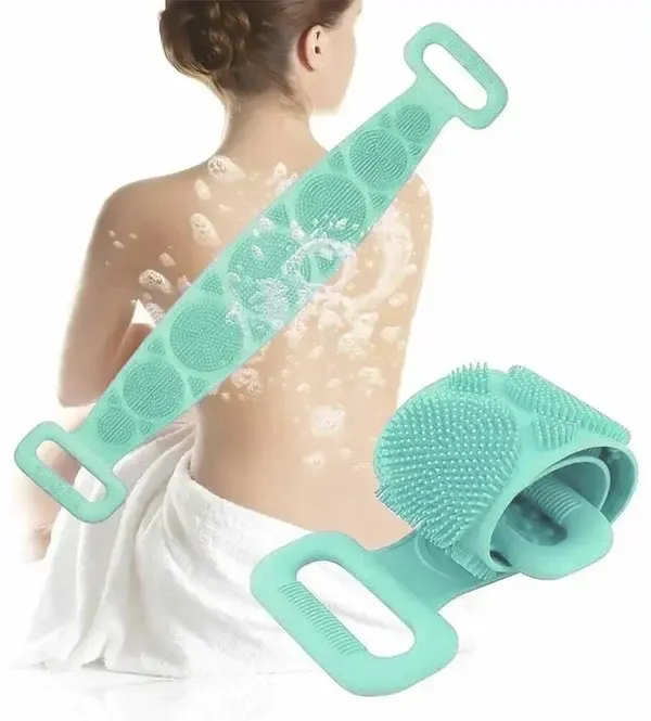 Силіконова щітка, що очищає мочалка - Silicone bath towel масажна для душу і ванни