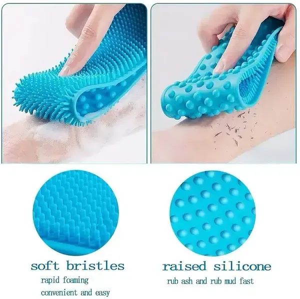 Силіконова щітка, що очищає мочалка - Silicone bath towel масажна для душу і ванни