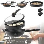 Сковорода алюмінієва 3 в 1 на 32 см з антипригарним покриттям EDENBERG EB-12112 Вок-сотейник-пароварка