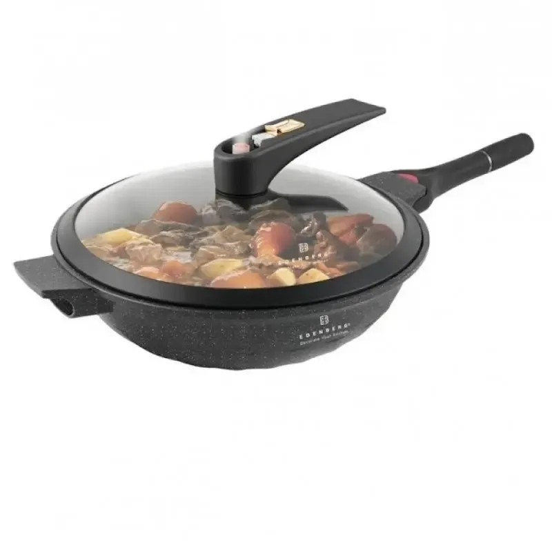 Сковорода алюмінієва 3 в 1 на 32 см з антипригарним покриттям EDENBERG EB-12112 Вок-сотейник-пароварка