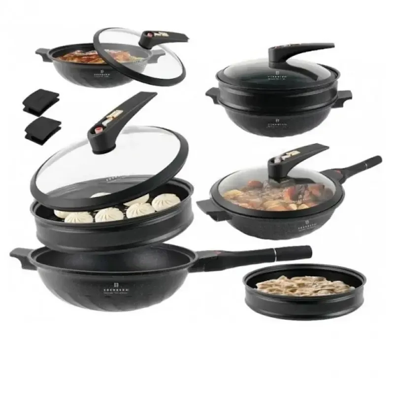 Сковорода алюмінієва 3 в 1 на 32 см з антипригарним покриттям EDENBERG EB-12112 Вок-сотейник-пароварка