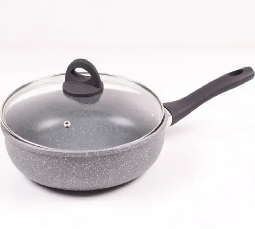 Сковорода Benson BN-494 24см, h-6,3см, глибока мармурова антипригарна покриття